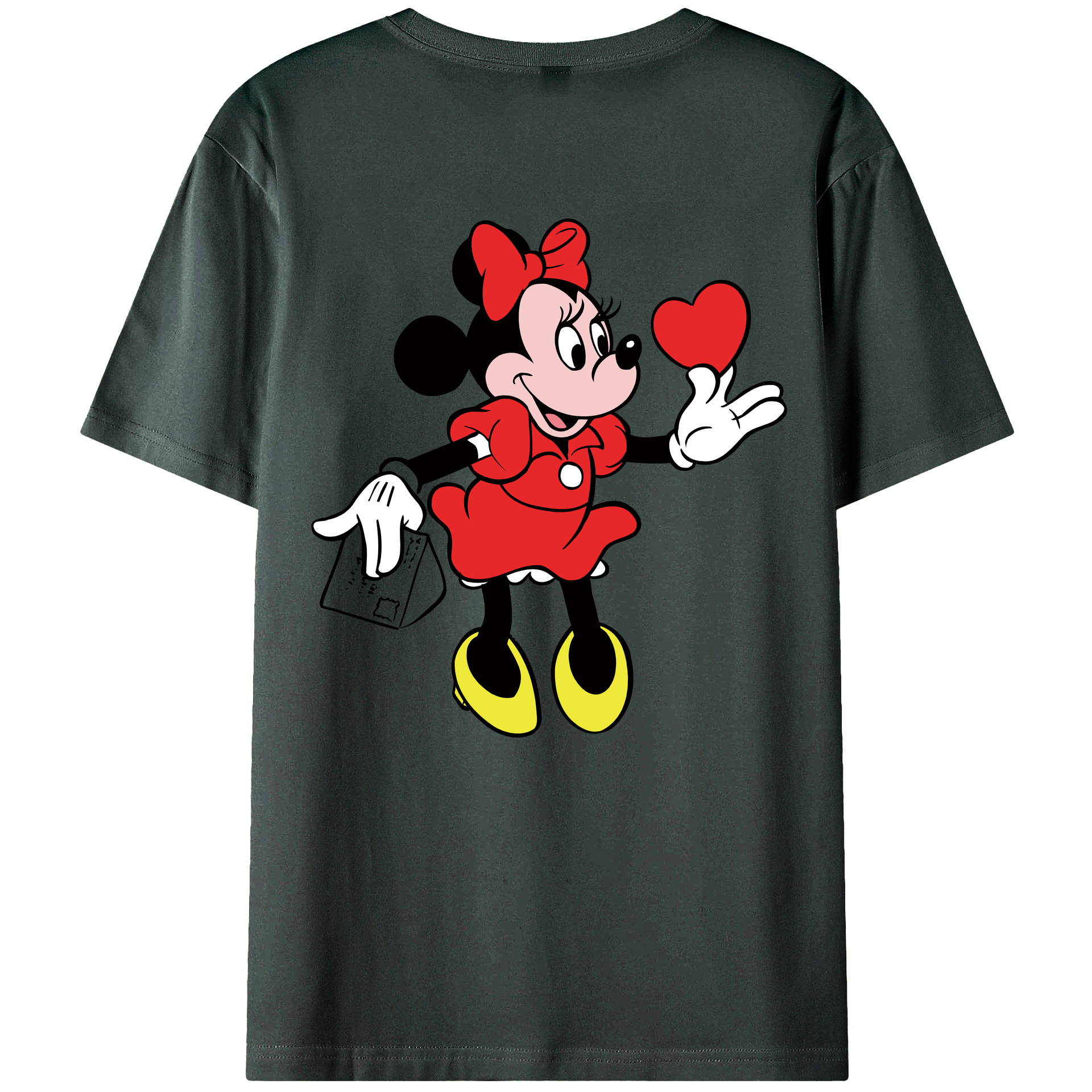 ミッキーマウス Mickey Mouse 綿100％ メンズ半袖Tシャツ（バックプリント） 通気性
